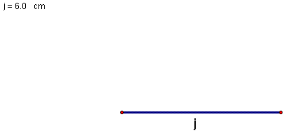 Construct a line segment of length j.